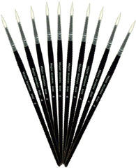 3Ace Crafts Synthetic Sable Brushes with a White Round Tip Paint Substitute Brush (Size 4) Pack of 10 - Approximate Length 17.5cm – 20.5cm