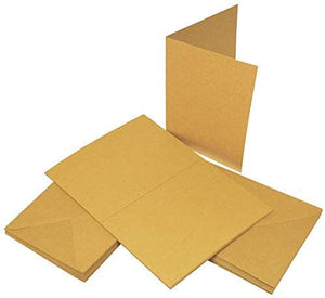 3Ace Crafts (Pack of 20) 5x7 Natural Brown Kraft Card and Envelope - Card Multi-Purpose Plain Recycled Kraft Card Envelopes