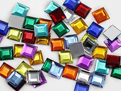 3Ace Crafts – Mirror Squares – Decorative Mirror Pieces of Square Shape – Different Coloured Mirror Squares – Contains 80 pcs