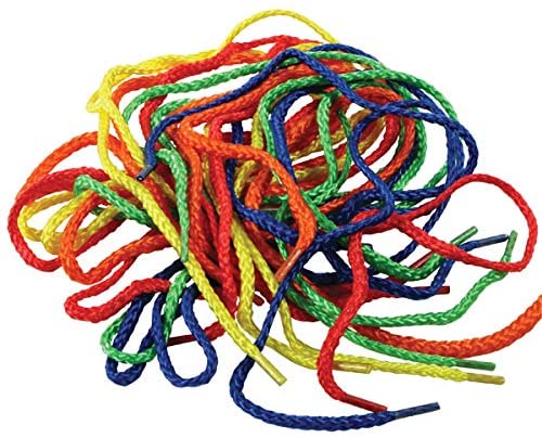 3Ace Crafts Pack of 40 Brightly Coloured Threading Laces - Extra Thick & Long 1mm Diameter x 1m - 5 Assorted Colours