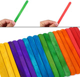 3Ace Crafts Coloured Lollipop Sticks - Assorted Colour Wooden Standard Lollipop Sticks for Art & Craft Activities Modelling - Approximately 12cm x 1cm Long