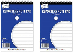 3Ace Crafts Reporter Notepad 160 Pages 50gsm - 80 Lined Sheets - Lined Pages Letter Paper Margin Spiral Bound Writing Book