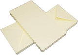 3Ace Crafts Ivory 6 x 6 Inch Blank Scalloped Greeting Cards & Envelopes - for All Types of Card Making - Holiday, Invitation Thank You Cards with Envelopes