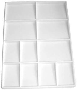 3Ace Crafts Plastic Paint Mixing Palette Tray - Various Shapes and Designs - Easy to Clean - Lightweight, Robust and Durable Material for Paint and Craft (12-Well Mixing Palette)
