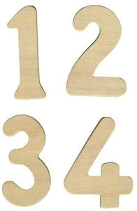 3Ace Crafts Set of 10 Wooden Number 0 – 9 - Ideal for DIY Projects - Approximately 8cm Tall and 6.5mm Thick