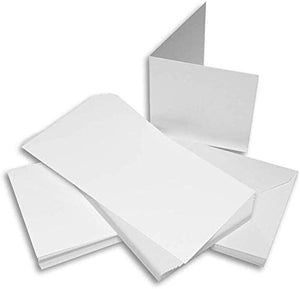 3Ace Crafts White Blank Card and Envelope Pack Pre-Scored Card - Cards Making for Greetings, Holiday, Invitation, Thank You Cards with Envelopes - Multi-Purpose Cards & Envelopes - Approx 5 x 7 Inch (Pack of 10)