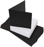 3Ace Crafts A6 / C6 Blank Greeting Cards and Envelopes - for All Types of Card Making - Holiday, Invitation Thank You Cards with Envelopes - Black Card and White Envelopes