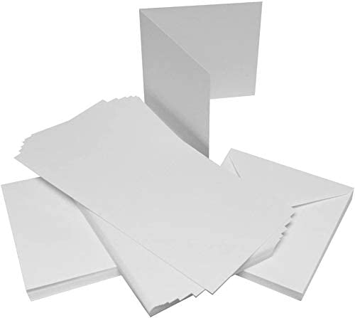3Ace Crafts White A6 Linen Card and Envelope - Cards Making for Greetings, Holiday, Invitation, Thank You Cards with Envelopes - Multi-Purpose Cards & Envelopes (Pack of 10)