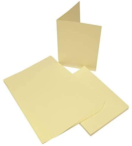 3Ace Crafts Ivory Blank C5 Card and Envelope Pack - Smooth Edge - Cards Making for Greetings, Holiday, Invitation, Thank You Cards with Envelopes - Multi-Purpose Cards & Envelopes