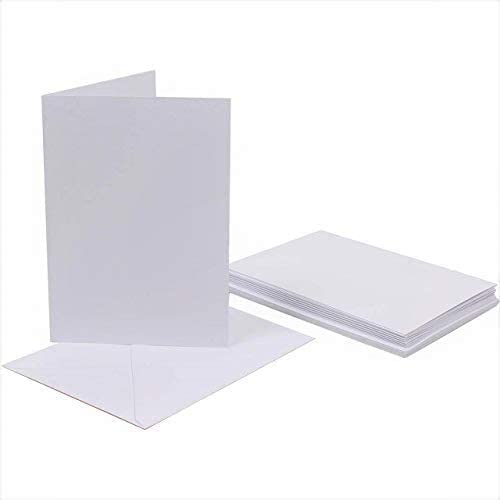 3Ace Crafts White Blank A5 Card and Envelope Pack - Cards Making for Greetings, Holiday, Invitation, Thank You Cards with Envelopes - Multi-Purpose Cards & Envelopes - A5 Card & C5 envelopes (Pack of 20)