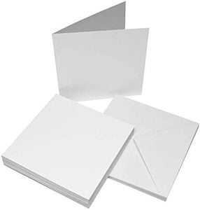 3Ace Crafts White Blank 8 x 8 Inch Card and Envelope Pack - Cards Making for Greetings, Holiday, Invitation, Thank You Cards with Envelopes - Multi-Purpose Cards & Envelopes (Pack of 20)