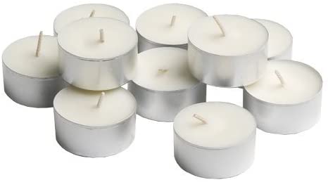 3Ace Crafts Pack of 20 - Tea Light Candles - Unscented Tea Light Candles In Pressed Aluminium Holder - Interior Decor Restaurants