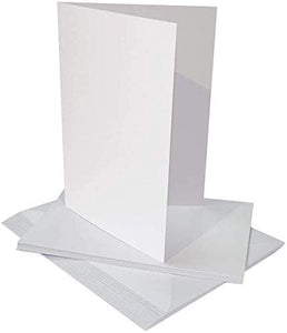 3Ace Crafts A4 Blank White Cards & Envelopes - Cards Making for Greetings, Holiday, Invitation, Thank You Cards with Envelopes - Self-Sealed Multi-Purpose Cards & Envelopes - White (Pack of 5)