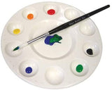 3Ace Crafts Plastic Paint Mixing Palette Tray - Various Shapes and Designs - Easy to Clean - Lightweight, Robust and Durable Material for Paint and Craft (10-Well Circular Mixing Palette)