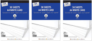 3Ace Crafts 30 Sheet A4 White Card 150gsm Plain White Paper - Suitable for Lasers, Inkjets & Copiers