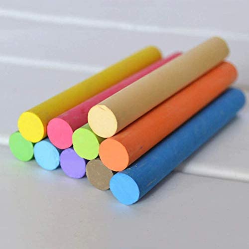 3Ace Crafts 20 Jumbo Chalks For Kids - 6 Assorted Coloured Chalks - Great For Giant Size Drawings Playground Outdoor, Art and Crafts - Comes with Handy Bucket Tub