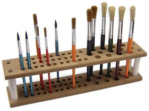 3Ace Crafts MDF Wooden Brush Stand - Paint Brush Holder Stand - Ideal for Artist and Crafters - Holds up to 45 Brushes - Dimensions 7.5cm × 30cm × 10cm Approx.