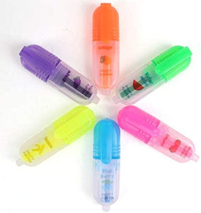 3Ace Crafts 6 Mini Highlighter Pens - Assorted Fruity Scented Writing Highlighter Craft Pens - Safe & Non-Toxic Great Creative Fun (Pack of 3)