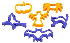 3Ace Crafts Dough Cutters Various Shape Playdough Cutters - Colourful Plastic Play Dough Tools Set for Kids Baking Cookies or Modelling (Halloween Cutters - Pack of 6)