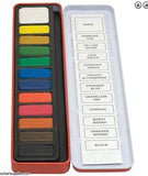 3Ace Crafts Artist Watercolour Paint Set - Ready Mixed Paint - Professional Vibrant Colours - Safe Colours - Lid with Wells for Paint Mixing (12-Block)