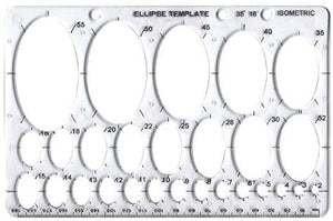 3Ace Crafts Ellipse Template Stencil - Perfect for School & College - Transparent Stencil for Drawing Ellipses or Circles - Approx 13cm × 21cm