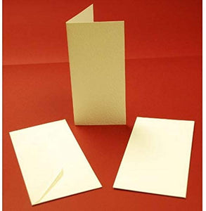3Ace Crafts Ivory DL Card and Envelope Pack - Pre-Scored Card - Cards Making for Greetings, Holiday, Invitation, Thank You Cards with Envelopes - Multi-Purpose Cards & Envelopes (Pack of 20)