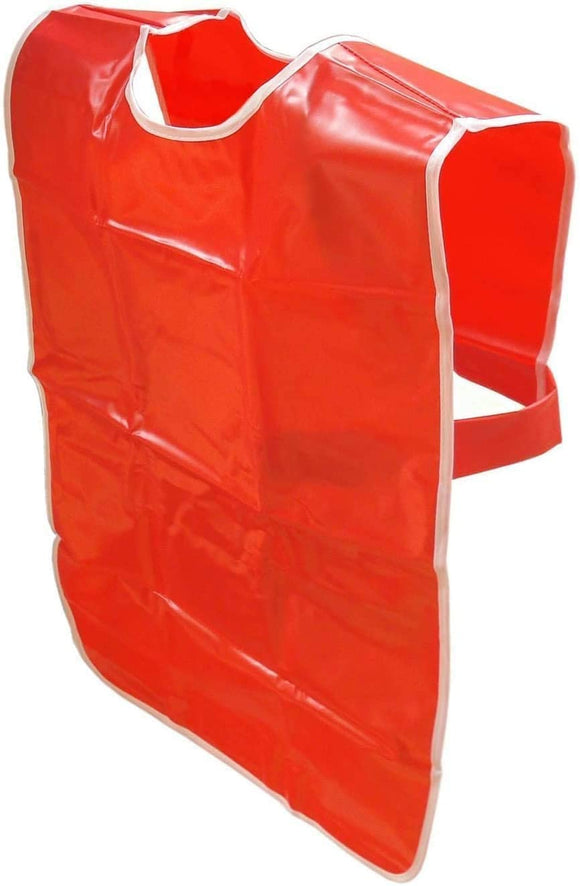 3Ace Crafts Red PVC Waterproof Tabards Apron For Children - PVC Popover - Sleeveless Design 69cm (length) × 76cm (chest)