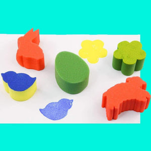 3Ace Crafts Foam Sponge Painting Set - Sponge Stamps Painting Tool Kit for DIY Craft - Perfect for Young Children (Sea Life Sponge - Pack of 5)
