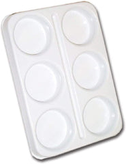 3Ace Crafts Plastic 6 Wells Block Palette Paint Mixing Tray - Easy to Clean - Lightweight - with Brush Holder