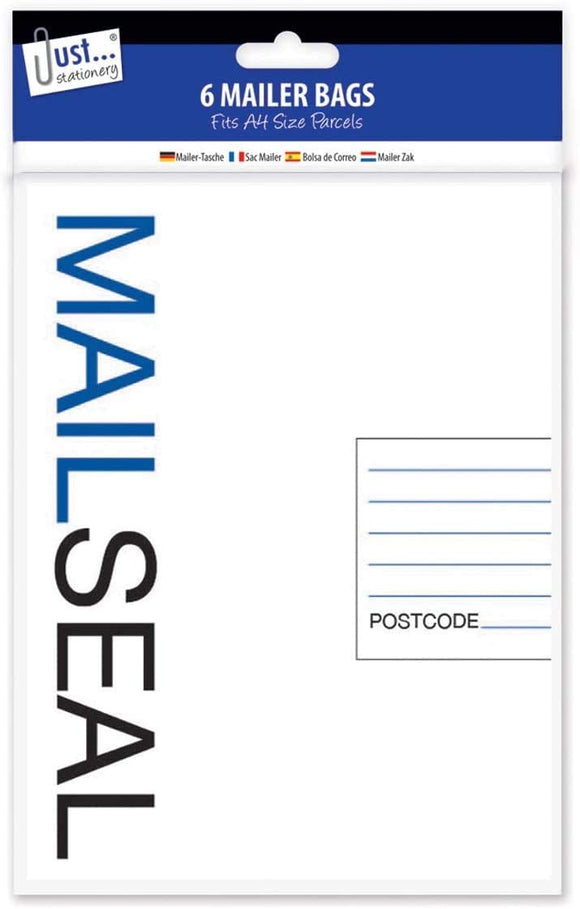 3Ace Crafts Set of 6 - E Mailer Bags Medium - Strong Poly Postal Tough Plastic Self Sealing Mail Bag Mailing Bags