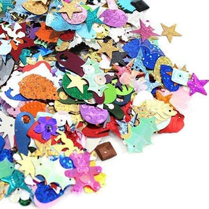 3Ace Crafts Mixed Sequins and Spangles for DIY Crafts Supplies 100g - Assorted Colour and Shapes for DIY Making Sequins Spangles Craft Sewing 100g