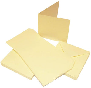 3Ace Crafts Ivory Blank 3 x 3 Inch Card and Envelope Pack - Cards Making for Greetings, Holiday, Invitation, Thank You Cards with Envelopes - Multi-Purpose Cards & Envelopes (Pack of 10)