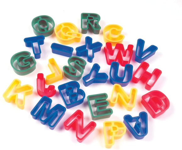 3Ace Crafts Alphabet Cookie Cutters A-Z Upper Case Playdough Cutters - 26 Plastic Alphabet Letters