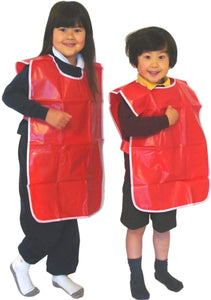 3Ace Crafts Pack of 1 Red Waterproof PVC Tabards Apron For Children - PVC Popover - 61cm (length) × 66cm (chest) Approx