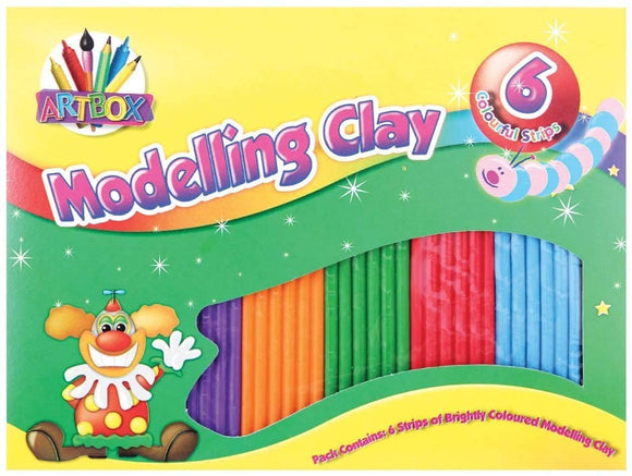 3Ace Crafts Modelling Clay with 6 Colourful Strips - for Children Kids Art Craft Play Plasticine Party - Fine Motor Skills (Pack of 1)