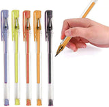 3Ace Crafts Set of 6 Neon Gel Ink Pen Set - Neon Colours Gel Ink Pens Non-Toxic Long Lasting Ink for Colouring Books Drawing and Writing - Assorted Colours