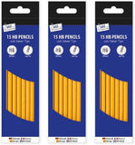 3Ace Crafts 15 HB Pencils with Eraser Tips - Non-Toxic Pencil For School, Office, Writing, Drawing and Sketching
