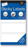 3Ace Crafts Self-Adhesive Sticky Labels - 128 Labels - Multi Purpose Label Stickers - Approx Size 70 x 25mm (Pack of 1)