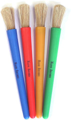 3Ace Crafts Chubby Brushes - Set of 4 - Colourful Toddler Paint Brushes – for Home and pre-School use – Four Bright Colour Brushes