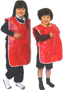 3Ace Crafts Red PVC Waterproof Tabards Apron For Children - PVC Popover - Sleeveless Design 66cm (length) × 71cm (chest)