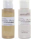 3Ace Crafts 2X docrafts All Purpose Acrylic Paint (2oz) 59ml for Painting Metallic Antique Gold & Pearl Medium