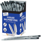 3Ace Crafts Black Ballpoint Pens - Retractable Smooth Write Ink - Medium Tip For School Collage