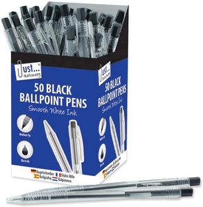 3Ace Crafts Black Ballpoint Pens - Retractable Smooth Write Ink - Medium Tip For School Collage (Pack of 1)