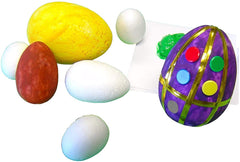 3Ace Crafts Assorted Polystyrene Foam Eggs - Pack Of 30 Craft Foam Eggs - Craft Supplies, Perfect for Art - 38mm×28mm Approx