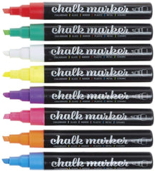 3Ace Crafts Liquid Chalk Markers - 8 Assorted Colours PVC Clear Box - Best Gift for Kids, Chalk Pen for Glass Windows, Whiteboards
