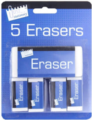 3Ace Crafts Set of 5 Pencil Eraser Rubbers - Premium Quality White Eraser For Drawing, Sketching and Charcoal Pencils