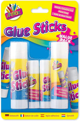 3Ace Crafts Set of 4 Glue Sticks - Great Creative Fun - Mess Free Safe & Non-Toxic Value Pack - Dries Quickly to a Clear Finish