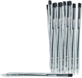 3Ace Crafts Black Ballpoint Pens - Retractable Smooth Write Ink - Medium Tip For School Collage