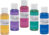 3Ace Crafts 5X Colours - docrafts Artiste All Purpose Acrylic Paint (2oz) 59ml for Painting Metallic Colours Set
