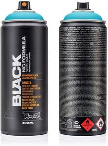 3Ace Crafts Montana Black NC.Formula Spray Paint Can 400ml - Montana Cans Professional Spray Paint - True Cyan